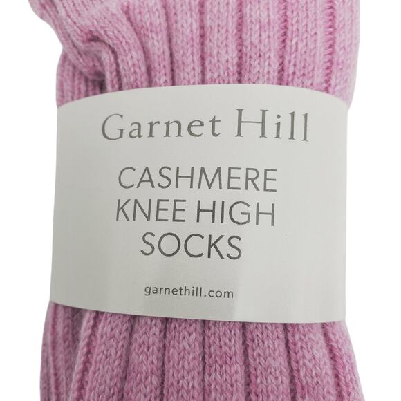 NEW Garnet Hill Socks Knee High 9-11 Pink Parfait 82% Cashmere Warm Holiday Gift - Picture 3 of 5